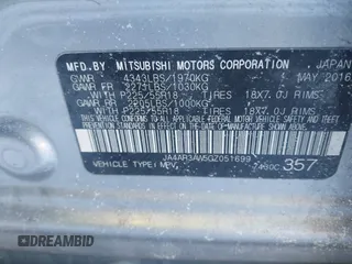 2016 Mitsubishi Outlander Sport 2.4 ES with VIN JA4AR3AW5GZ051699, listed as a IAAI auction lot 41411945 with 105,714 mi miles. Bid and sale history available at carsss.com. Image 9.