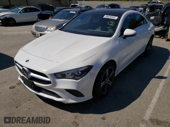 2020 Mercedes-Benz CLA with VIN W1K5J4GB8LN123611, listed as a Copart auction lot 46626543 with 25,331 mi miles. Bid and sale history available at carsss.com. Image 1.