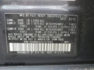 2012 Subaru Outback Limited with VIN 4S4BRBJC3C3279364, listed as a Copart auction lot 60079445 with 106,800 mi miles and Salvage title. Bid and sale history available at DreamBid. Image 13.