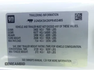 2023 Chevrolet Tahoe Premier with VIN 1GNSKSKD0PR453465, listed as a IAAI auction lot 42512099 with 23,252 mi miles and . Bid and sale history available at DreamBid. Image 9.