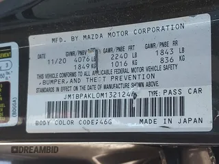 2021 Mazda 3 Select z VIN JM1BPAKL0M1321246, wystawiony jako IAAI lot #42031709 z przebiegiem 87 700 mil mil oraz . Historia ofert i sprzedaży dostępna na DreamBid. Obrazek 9.