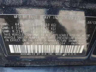 2013 Subaru Legacy Premium z VIN 4S3BMCB62D3045204, wystawiony jako IAAI lot #41976728 z przebiegiem 98 173 mil mil oraz . Historia ofert i sprzedaży dostępna na DreamBid. Obrazek 9.