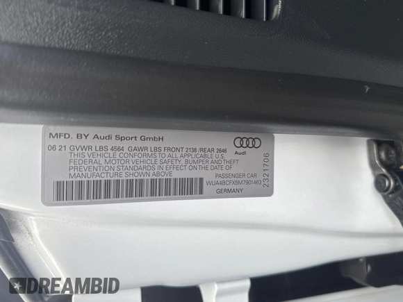 2021 Audi R8 Spyder performance z VIN WUA4BCFX5M7901463, wystawiony jako Copart lot #58416835 z przebiegiem 16 766 mil mil oraz Szkoda całkowita • Salvage title. Historia ofert i sprzedaży dostępna na DreamBid. Obrazek 10.