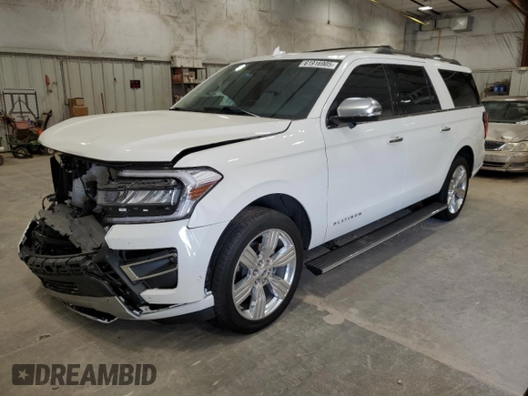 2024 Ford Expedition Max Platinum with VIN 1FMJK1M86REA38624, listed as a Copart auction lot 64295635 with 14,532 mi miles and Salvage title. Bid and sale history available at DreamBid. Image 1.