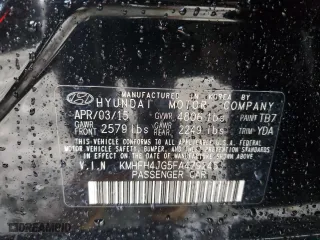 2015 Hyundai Azera Limited with VIN KMHFH4JG5FA479245, listed as a Copart auction lot 44920325 with 78,710 mi miles and Salvage Title. Bid and sale history available at carsss.com. Image 12.