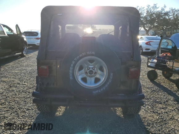 1995 Jeep Wrangler S with VIN 1J4FY19P1SP256905, listed as a Copart auction lot 46057415 with 138,212 mi miles and Salvage Title. Bid and sale history available at carsss.com. Image 6.