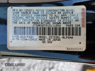 2001 Toyota Celica GT with VIN JTDDR32T010111004, listed as a Copart auction lot 47606075 with 169,968 mi miles and Clean Title. Bid and sale history available at carsss.com. Image 12.