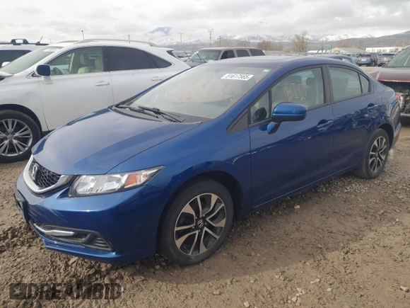 2014 Honda Civic Sedan EX with VIN 19XFB2F88EE066016, listed as a Copart auction lot 51617565 with 0 mi miles and Salvage Title. Bid and sale history available at carsss.com. Image 1.