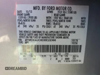 2013 Ford Edge SEL with VIN 2FMDK4JC8DBE22366, listed as a Copart auction lot 50719005 with 141,258 mi miles and Salvage Title. Bid and sale history available at carsss.com. Image 15.