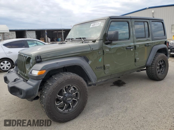 2023 Jeep Wrangler Sport S with VIN 1C4HJXDG4PW510259, listed as a Copart auction lot 45361515 with 26,162 mi miles and Salvage Title. Bid and sale history available at DreamBid. Image 1.