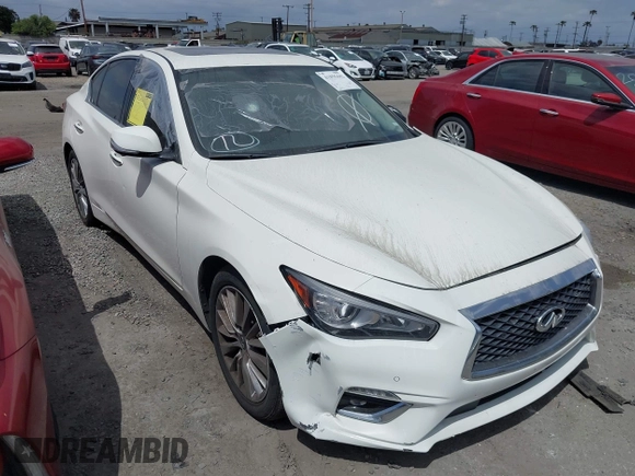 2021 Infiniti Q50 3.0t LUXE with VIN JN1EV7BP0MM706932, listed as a IAAI auction lot 41855442 with 62,941 mi miles. Bid and sale history available at carsss.com. Image 1.