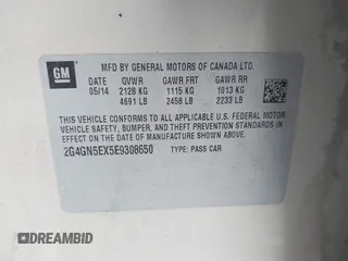 2014 Buick Regal Premium I with VIN 2G4GN5EX5E9308650, listed as a IAAI auction lot 42325136 with 174,823 mi miles and . Bid and sale history available at DreamBid. Image 9.