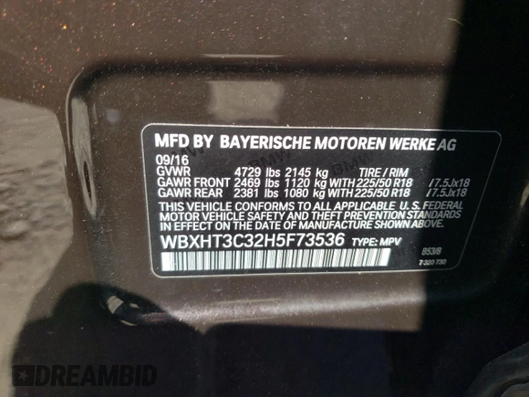 2017 BMW X1 xDrive28i z VIN WBXHT3C32H5F73536, wystawiony jako Copart lot #58431875 z przebiegiem 108 549 mil mil oraz Szkoda całkowita • Salvage title. Historia ofert i sprzedaży dostępna na DreamBid. Obrazek 13.