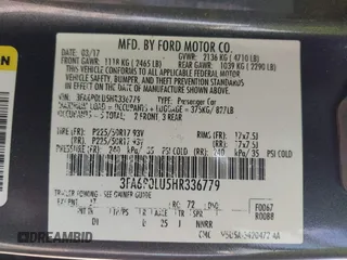 2017 Ford Fusion Hybrid SE with VIN 3FA6P0LU5HR336779, listed as a IAAI auction lot 42691789 with 140,720 mi miles and . Bid and sale history available at DreamBid. Image 9.