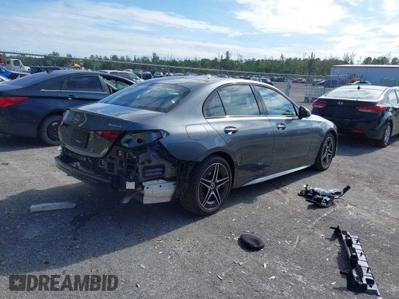 2024 Mercedes-Benz C 300 with VIN W1KAF4HB7RR232142, listed as a IAAI auction lot 41155995 with 1,109 mi miles and . Bid and sale history available at DreamBid. Image 4.