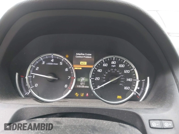 2019 Acura TLX with VIN 19UUB1F36KA004085, listed as a IAAI auction lot 41664344 with 115,125 mi miles. Bid and sale history available at carsss.com. Image 7.