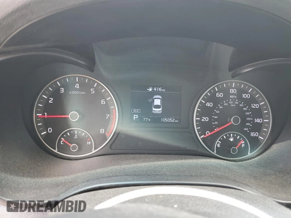 2019 Kia Optima LX with VIN 5XXGT4L37KG285218, listed as a Copart auction lot 58367365 with 105,052 mi miles and Salvage title. Bid and sale history available at DreamBid. Image 9.