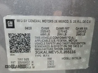 2018 GMC Terrain SLE with VIN 3GKALMEV5JL355116, listed as a Copart auction lot 50918495 with 98,080 mi miles and Salvage Title. Bid and sale history available at carsss.com. Image 14.