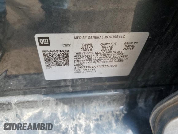 2022 Cadillac CT5 Premium Luxury z VIN 1G6DT5RK7N0112475, wystawiony jako Copart lot #52362675 z przebiegiem 77 752 mil mil oraz Szkody całkowita. Historia ofert i sprzedaży dostępna na DreamBid. Obrazek 12.