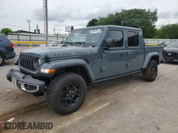 2024 Jeep Gladiator Sport S with VIN 1C6HJTAG2RL125730, listed as a Copart auction lot 60064095 with 10,173 mi miles and Salvage title. Bid and sale history available at DreamBid. Image 1.