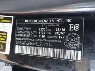 2017 Mercedes-Benz C 43 AMG with VIN 55SWF6EBXHU202314, listed as a IAAI auction lot 41402555 with 73,669 mi miles and . Bid and sale history available at DreamBid. Image 9.
