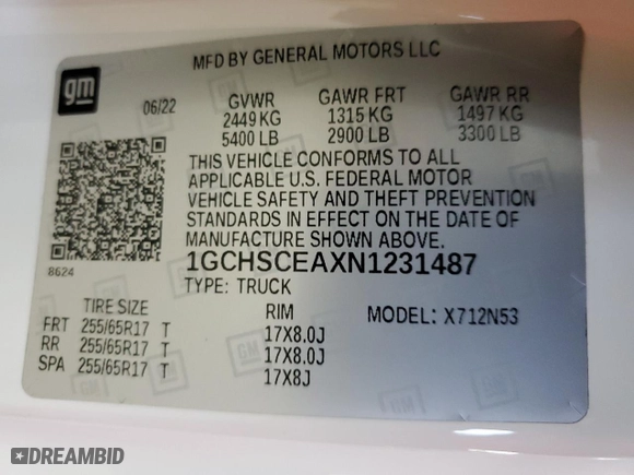 2022 Chevrolet Colorado 2WD LT with VIN 1GCHSCEAXN1231487, listed as a Copart auction lot 51313375 with 32,575 mi miles and Clean Title. Bid and sale history available at carsss.com. Image 12.