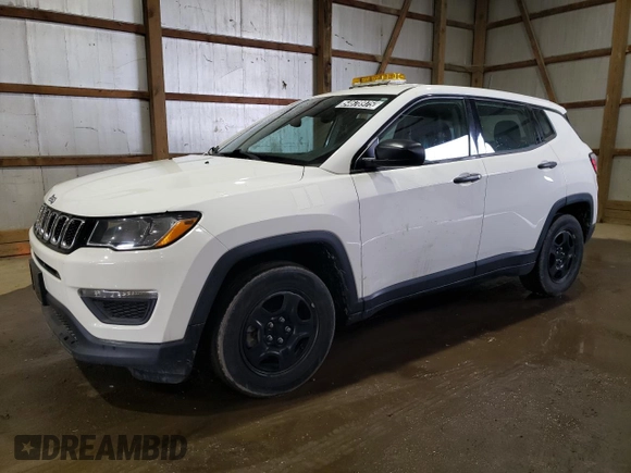 2018 Jeep Compass Sport with VIN 3C4NJCAB8JT489238, listed as a Copart auction lot 54678975 with 42,104 mi miles and Clean Title. Bid and sale history available at carsss.com. Image 1.