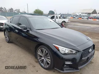 2023 Infiniti Q50 Sensory with VIN JN1EV7CP9PM511527, listed as a IAAI auction lot 42490195 with 34,031 mi miles and . Bid and sale history available at DreamBid. Image 1.