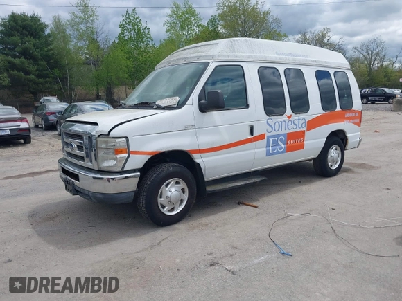 2011 Ford Econoline Cargo Commercial with VIN 1FTNE1EW7BDA85540, listed as a IAAI auction lot 42230965 with 90,364 mi miles and . Bid and sale history available at carsss.com. Image 2.