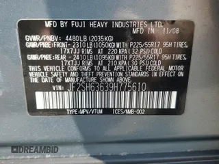 2009 Subaru Forester X с VIN JF2SH63639H775610, выставлен на аукционе Copart как лот 58557875 с пробегом 149 663 миль миль и Списание • Salvage title. История ставок и продаж доступна на DreamBid. Изображение 13.