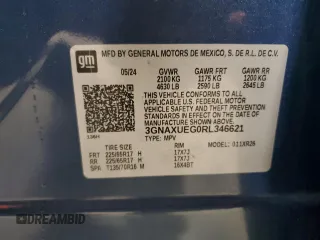 2024 Chevrolet Equinox LT with VIN 3GNAXUEG0RL346621, listed as a Copart auction lot 53759735 with 15,796 mi miles and Clean Title. Bid and sale history available at carsss.com. Image 14.