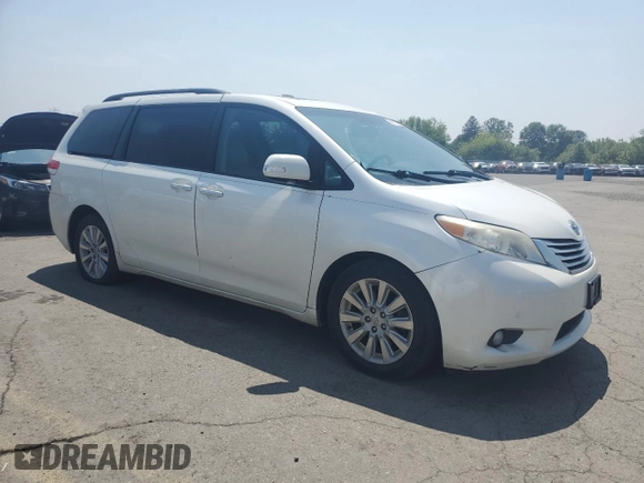 2013 Toyota Sienna XLE with VIN 5TDDK3DC1DS054265, listed as a Copart auction lot 59713835 with 206,197 mi miles and Salvage title. Bid and sale history available at DreamBid. Image 4.
