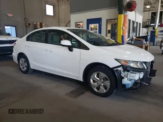 2013 Honda Civic LX with VIN 19XFB2F52DE097346, listed as a Copart auction lot 55396225 with 104,704 mi miles and Salvage Title. Bid and sale history available at DreamBid. Image 4.
