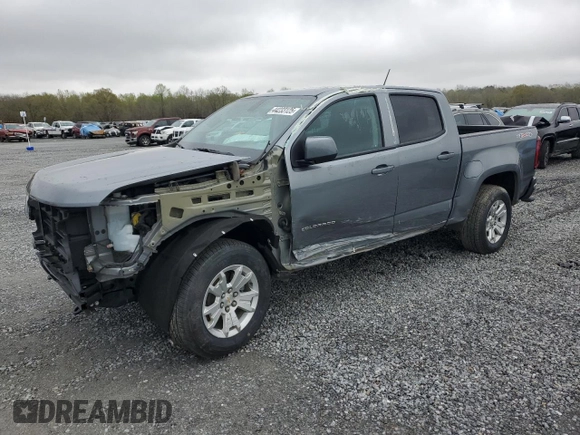2022 Chevrolet Colorado 4WD LT with VIN 1GCGTCENXN1307091, listed as a Copart auction lot 44233125 with 46,298 mi miles and Salvage Title. Bid and sale history available at carsss.com. Image 1.