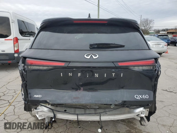2024 Infiniti QX60 Luxe with VIN 5N1DL1FS9RC355103, listed as a Copart auction lot 45352875 with 9,460 mi miles and Salvage title. Bid and sale history available at DreamBid. Image 6.