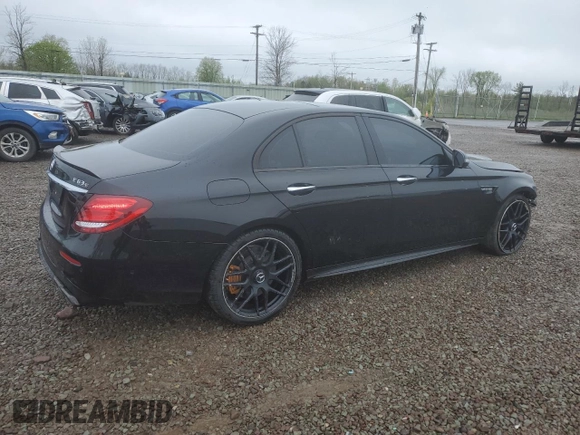 2019 Mercedes-Benz E 63 S AMG with VIN WDDZF8KB9KA507467, listed as a Copart auction lot 56385015 with 58,603 mi miles and Salvage Title. Bid and sale history available at DreamBid. Image 3.