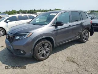 2019 Honda Passport EX-L with VIN 5FNYF8H51KB005843, listed as a Copart auction lot 59501565 with 47,051 mi miles and Salvage title. Bid and sale history available at DreamBid. Image 1.