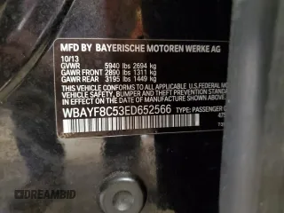 2014 BMW 7 Series ALPINA B7 xDrive with VIN WBAYF8C53ED652566, listed as a Copart auction lot 61177235 with 144,566 mi miles and Salvage title. Bid and sale history available at DreamBid. Image 13.