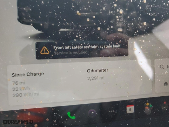 2025 Tesla Model Y Long Range with VIN 7SAYGDEE6SF308226, listed as a Copart auction lot 48006865 with 2,291 mi miles and Salvage Title. Bid and sale history available at carsss.com. Image 9.