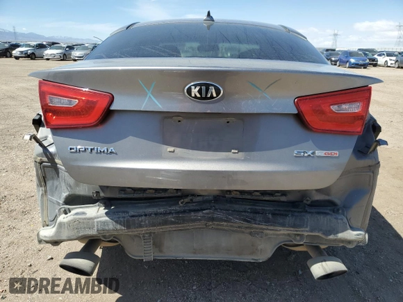 2015 Kia Optima SX Turbo with VIN 5XXGR4A69FG515052, listed as a Copart auction lot 49171325 with 154,008 mi miles and Salvage Title. Bid and sale history available at carsss.com. Image 6.