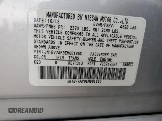 2014 Infiniti Q50 Premium with VIN JN1BV7AP9EM681650, listed as a Copart auction lot 62825004 with 136,959 mi miles and Salvage title. Bid and sale history available at DreamBid. Image 12.