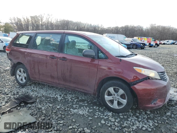2012 Toyota Sienna with VIN 5TDZK3DC0CS222689, listed as a Copart auction lot 42884635 with 126,307 mi miles and Salvage Title. Bid and sale history available at carsss.com. Image 4.