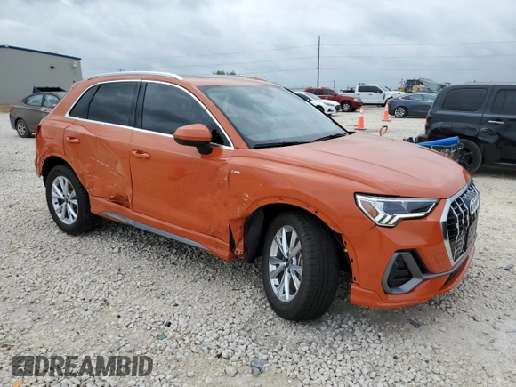 2022 Audi Q3 S line Premium Plus with VIN WA1EECF39N1149268, listed as a Copart auction lot 54211345 with 34,646 mi miles and Salvage title. Bid and sale history available at DreamBid. Image 4.