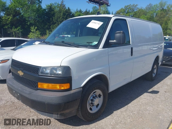 2019 Chevrolet Express Cargo Van with VIN 1GCWGAFP5K1296131, listed as a IAAI auction lot 42082742 with 217,740 mi miles. Bid and sale history available at carsss.com. Image 17.