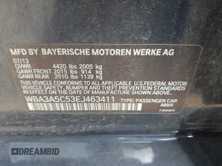 2014 BMW 3 Series 328i with VIN WBA3A5C53EJ463411, listed as a IAAI auction lot 42732421 with 41,408 mi miles and . Bid and sale history available at DreamBid. Image 9.