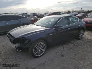 2020 Genesis G70 2.0T with VIN KMTG34LA1LU059770, listed as a Copart auction lot 47201445 with 74,408 mi miles and Salvage Title. Bid and sale history available at carsss.com. Image 1.