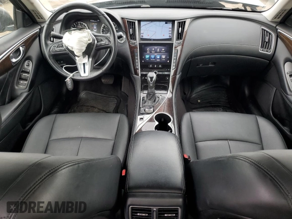 2018 Infiniti Q50 2.0t LUXE with VIN JN1CV7AR5JM280094, listed as a Copart auction lot 55852444 with 41,796 mi miles and Salvage Title. Bid and sale history available at carsss.com. Image 8.