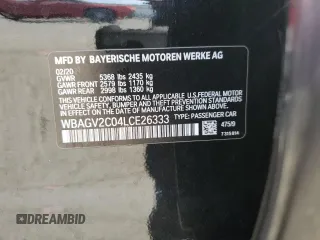 2020 BMW 8 Series 840i with VIN WBAGV2C04LCE26333, listed as a Copart auction lot 66553854 with 54,301 mi miles and Salvage Title. Bid and sale history available at carsss.com. Image 14.