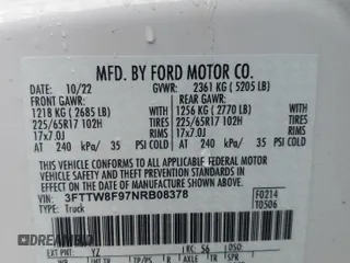 2022 Ford Maverick XL z VIN 3FTTW8F97NRB08378, wystawiony jako Copart lot #56183695 z przebiegiem 23 566 mil mil oraz Szkoda całkowita • Salvage title. Historia ofert i sprzedaży dostępna na DreamBid. Obrazek 12.