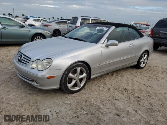 2005 Mercedes-Benz CLK 320 with VIN WDBTK65G55T037176, listed as a Copart auction lot 75594214 with Not Provided miles and Salvage Title. Bid and sale history available at DreamBid. Image 1.